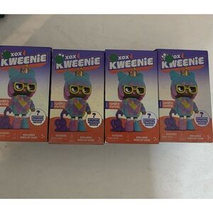 Lot 4 XOX Kweenie Fearless Quirky Kweens Mystery Figurine w/Display Case